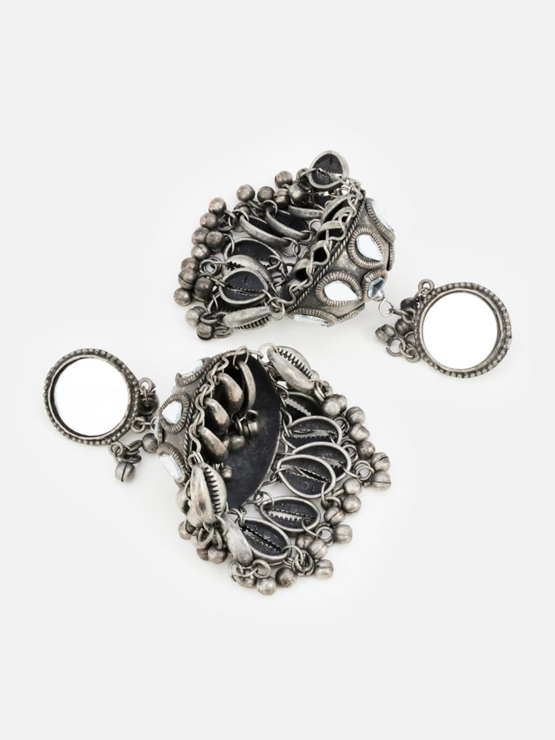 ATIBELLE German Silver Silver-Plated Stone-Studded Jewellery Set