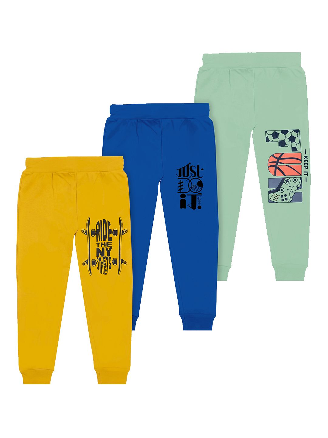 BAESD Boys Pack Of 3 Mid-Rise Typography Printed Cotton Joggers-picture-30