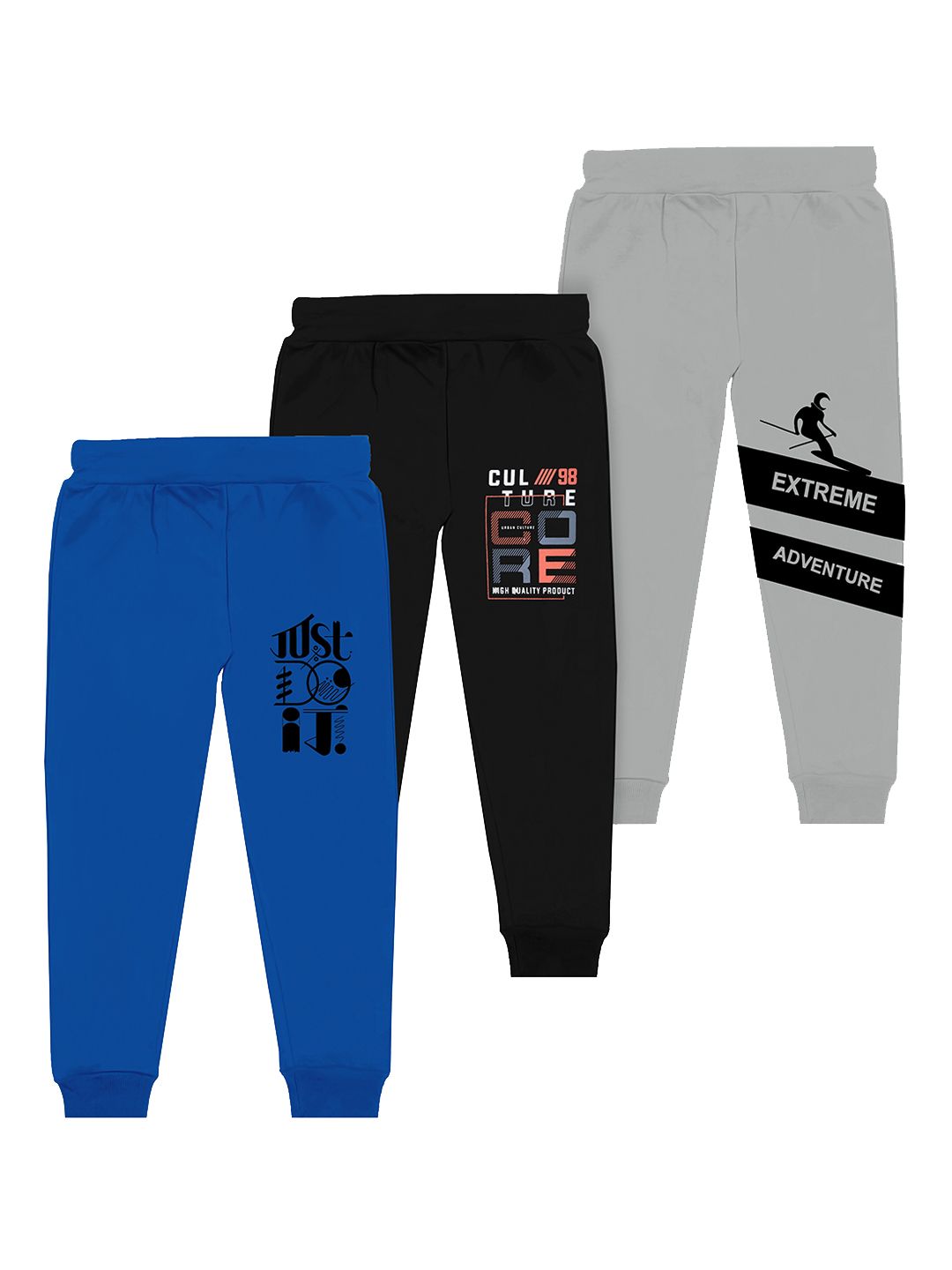 BAESD Boys Pack Of 3 Typography Printed Cotton Joggers-picture-56