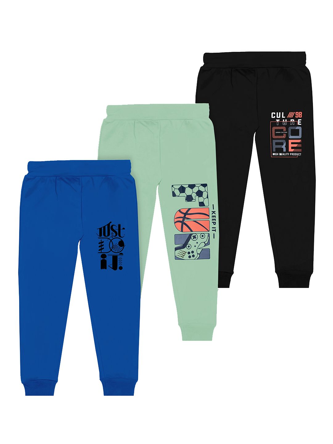 BAESD Boys Pack Of 3 Printed Mid Rise Cotton Joggers-picture-23