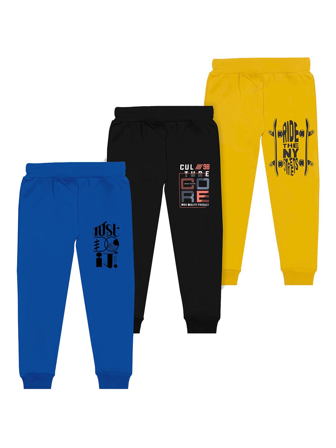 BAESD Boys Pack Of 3 Printed Cotton Mid Rise Joggers-picture-16