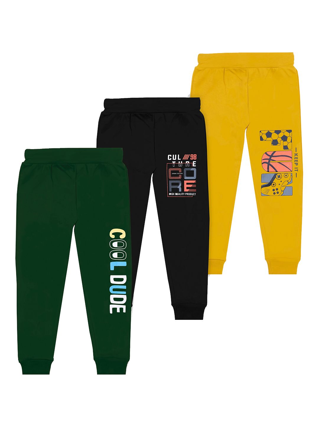 BAESD Boys Pack Of 3 Typography Printed Joggers-picture-56