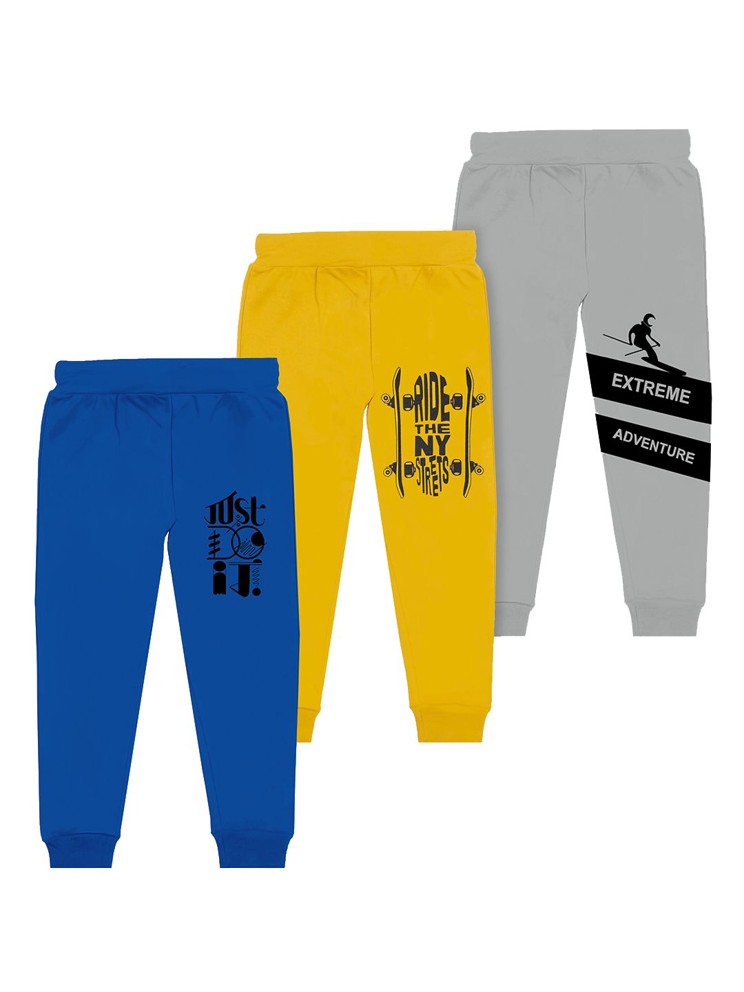 BAESD Boys Pack Of 3 Typography Printed Cotton Mid Rise Joggers-picture-19