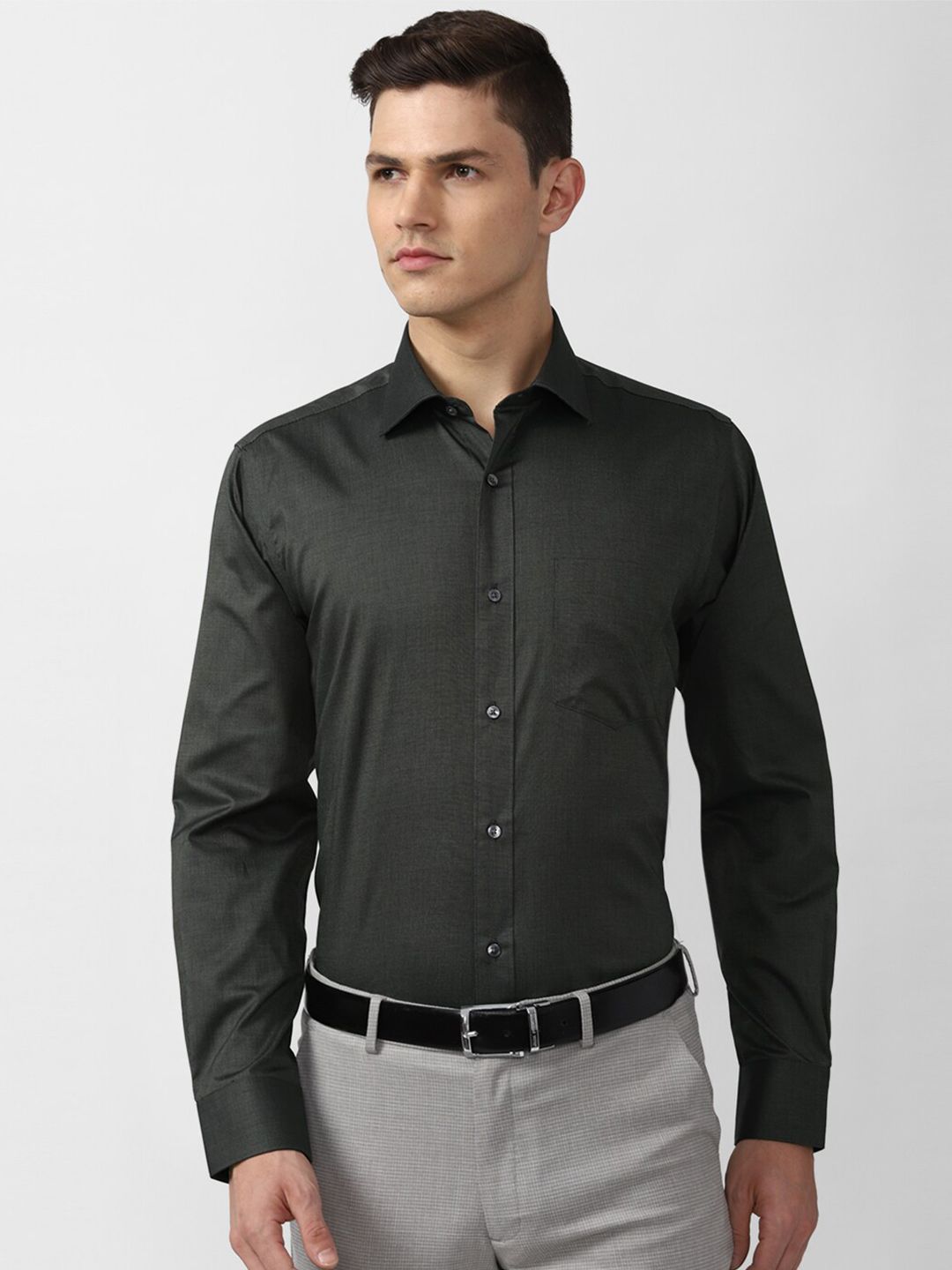 Van Heusen Regular Fit Spread Collar Opaque Cotton Formal Shirt-picture-38