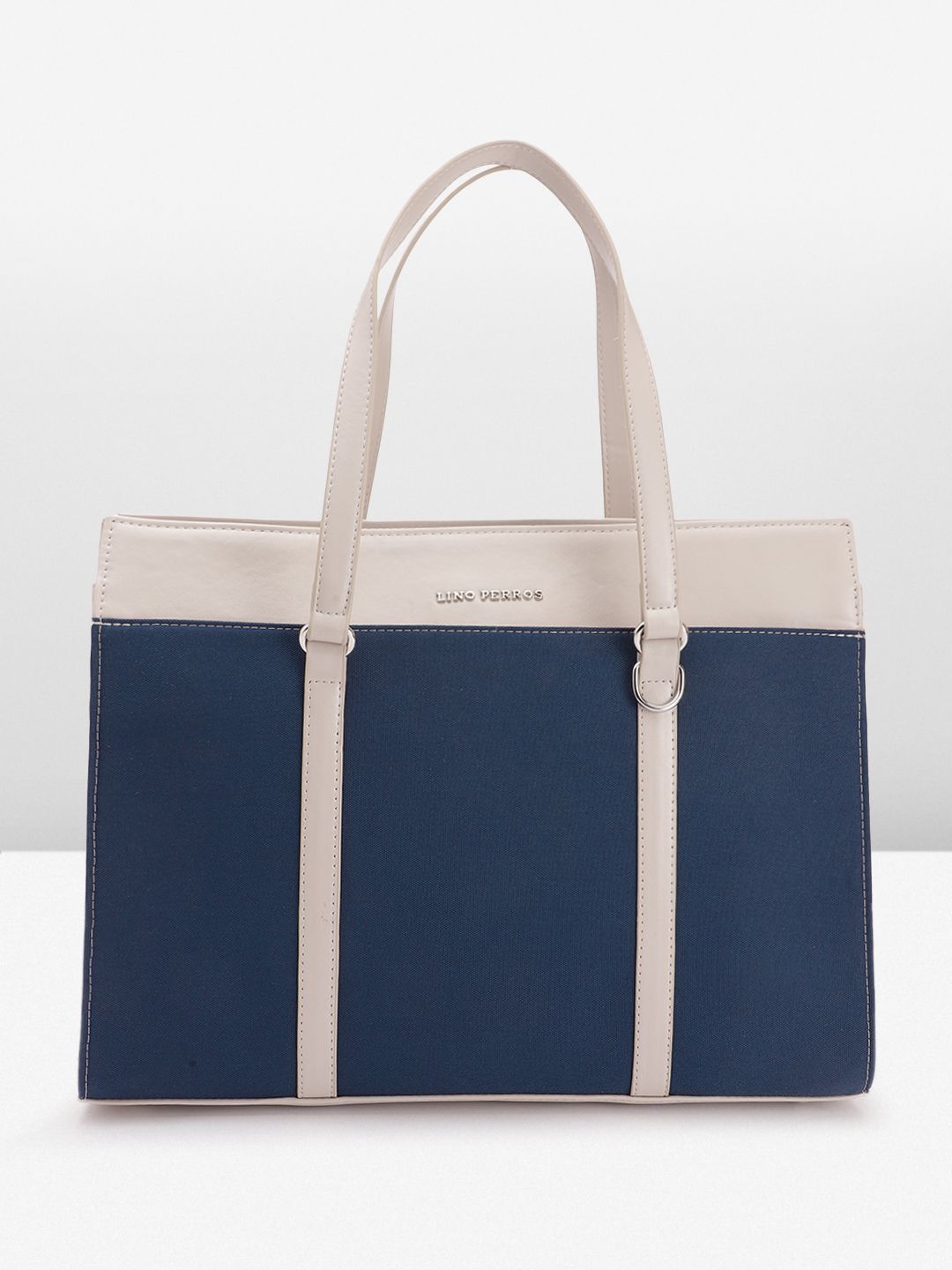 Lino Perros Structured Colorblocked Shoulder Bag With Padded Laptop Sleeve-picture-23