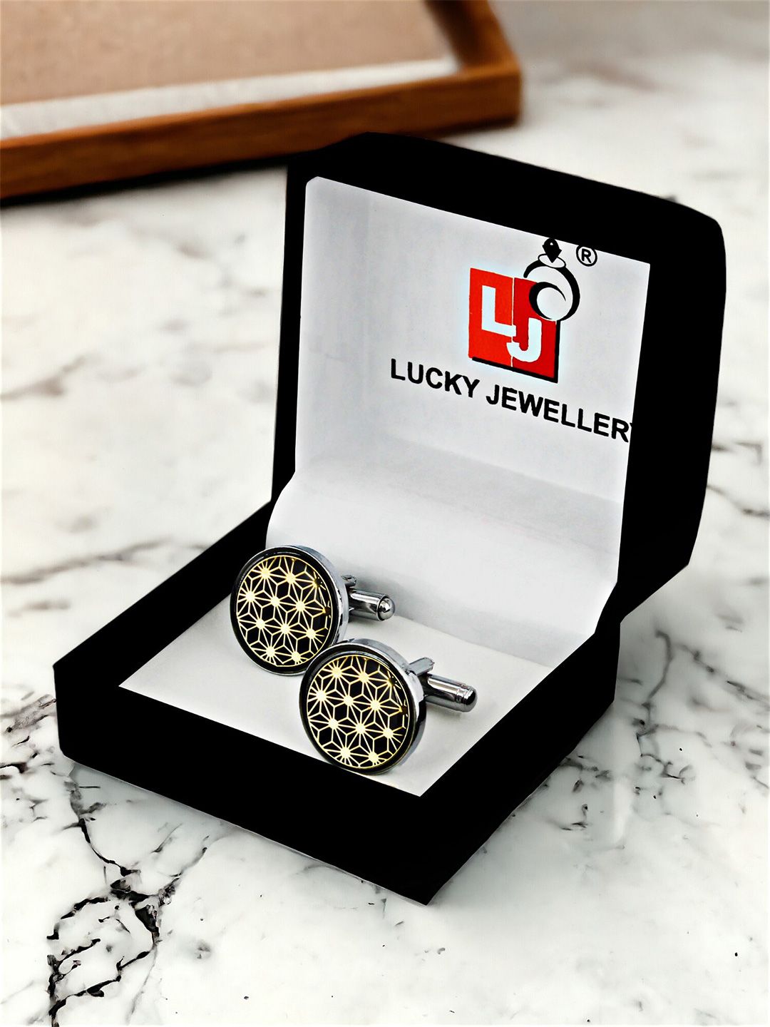LUCKY JEWELLERY Silver Plated Formal Cuff Shirt Button, Blazer Cufflinks-picture-42