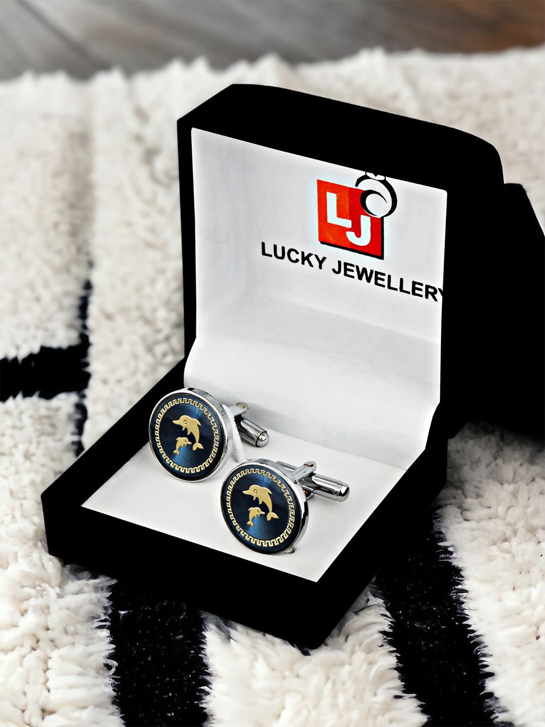 LUCKY JEWELLERY Silver Plated Formal Cuff Shirt Button, Blazer Cufflinks-picture-12