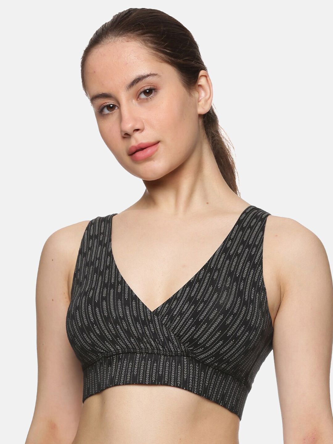 &CIRCUS Printed Wirefree Padded Plunge Bra