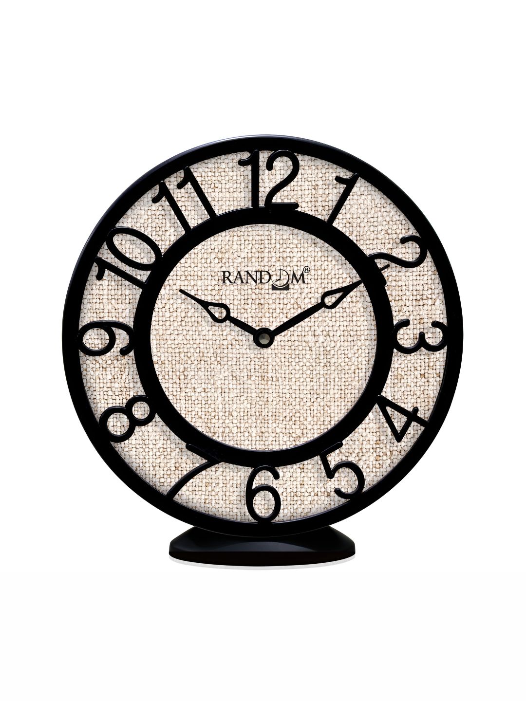 RANDOM Beige & Black Round Analogue Contemporary Wall Clock-picture-36