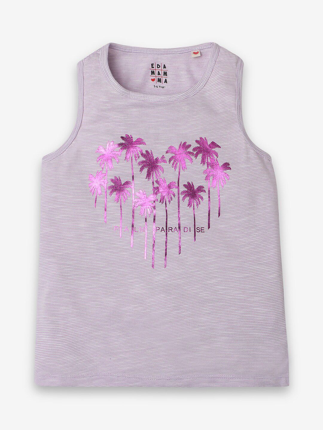 Ed-a-Mamma Girls Striped Round Neck Sleeveless Cotton T-shirt-picture-30