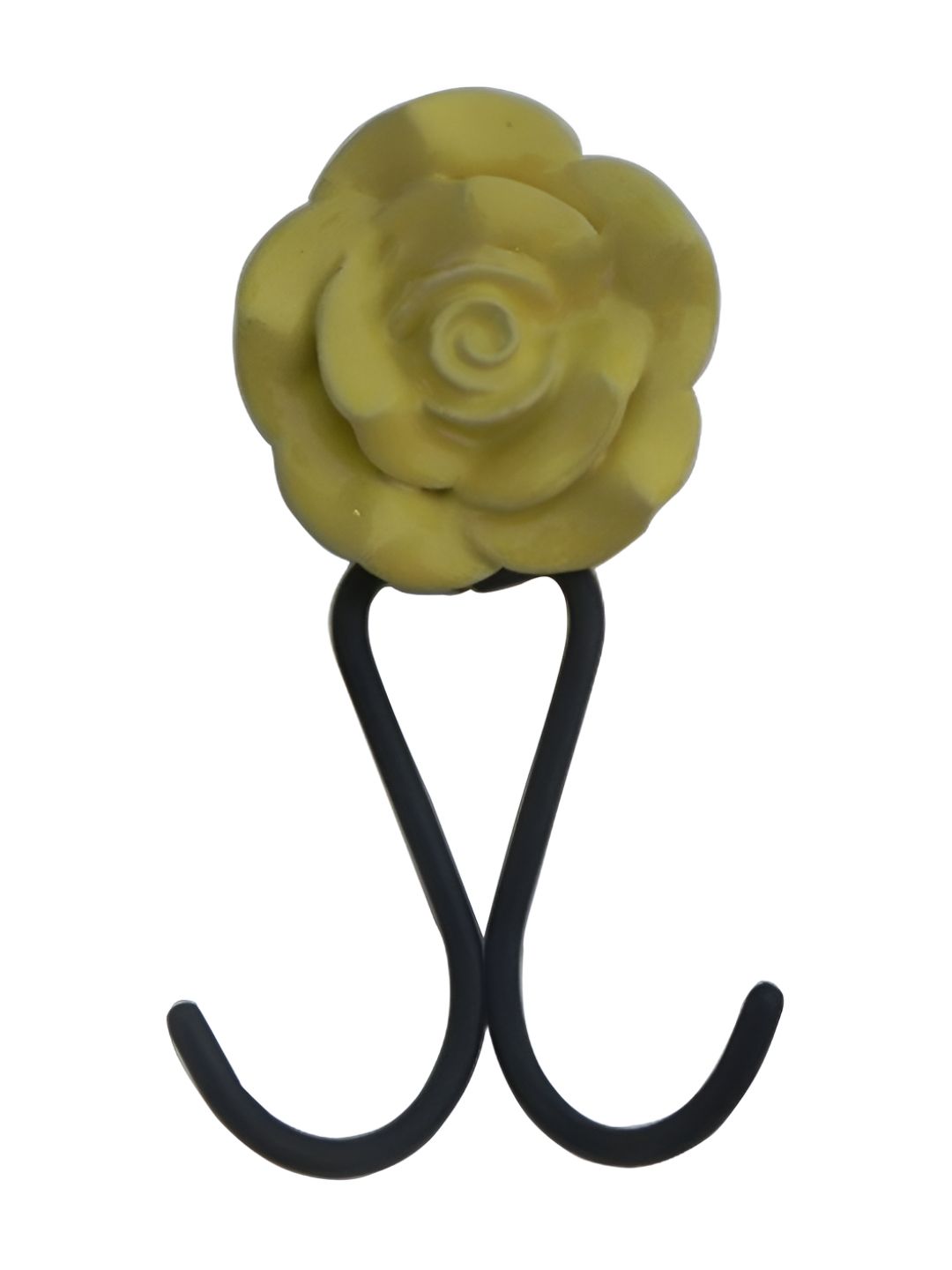Indianshelf Yellow & Black Rose Ceramic Wall Hooks Key Holder-image-16