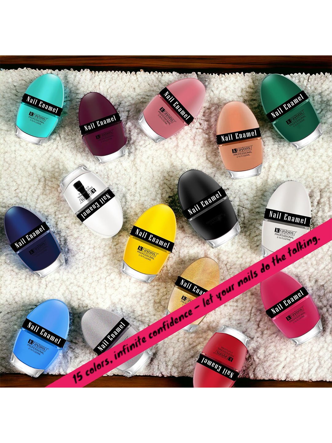 krayons Set of 3 Professional Long Lasting Glossy Nail Enamel 5 ml each - Shade 42-47-76-image-28