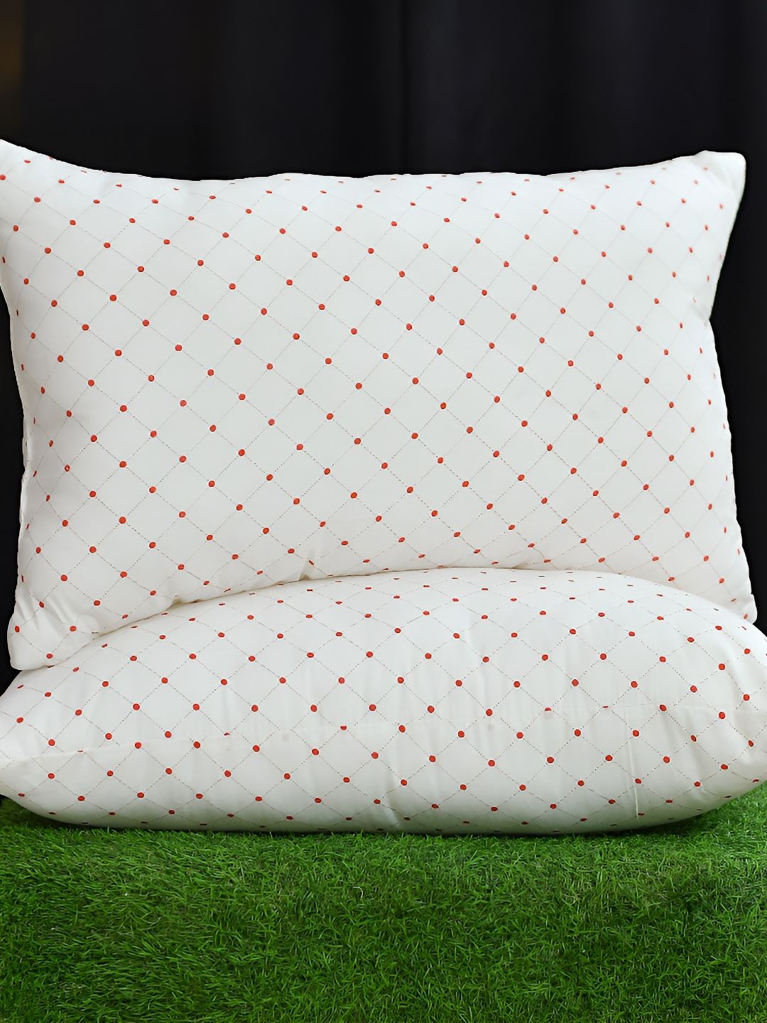 UrbanArts Red Fibre Filled Cotton Breathable Sleep Pillow-image-22