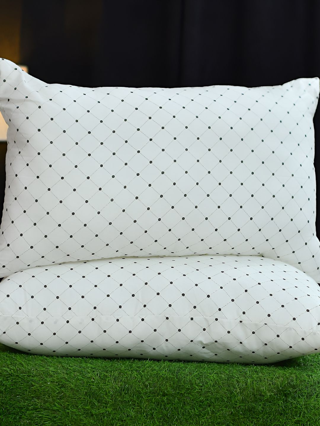 UrbanArts Black Fibre Filled Cotton Breathable Sleep Pillow-picture-58