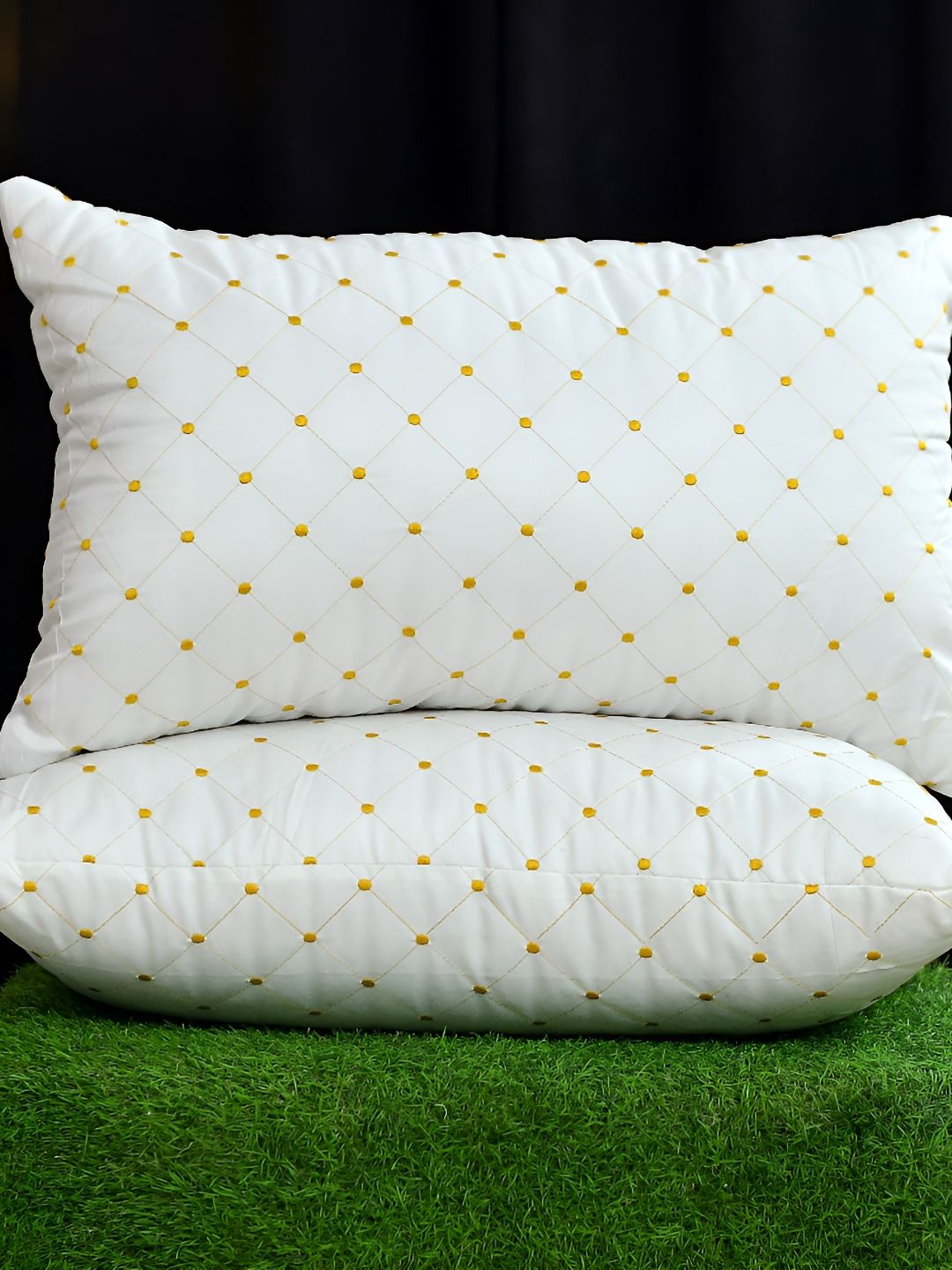 UrbanArts Gold-Toned Fibre Filled Breathable Sleep Pillow-picture-38