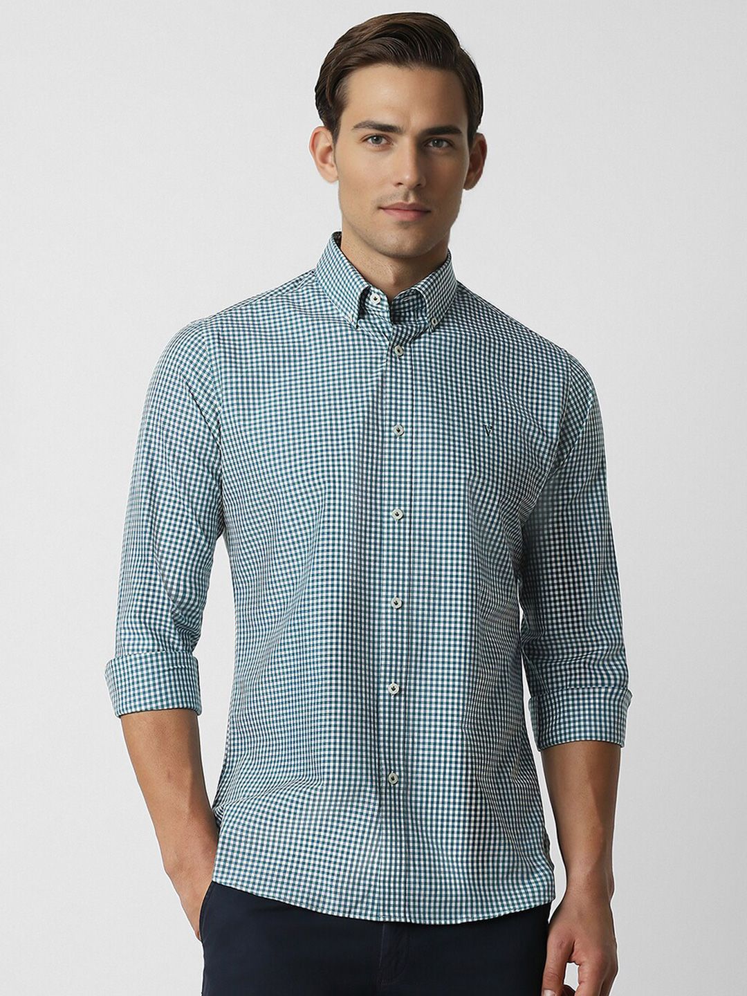 Van Heusen Sport Slim Fit Micro Checked Casual Shirt-picture-18