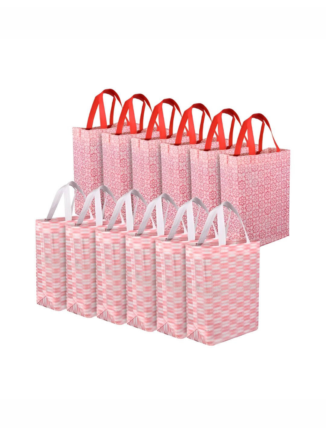 Kuber Industries Set of 12 Geometric Printed Non-Woven Reusable Shopper Handheld Bags-picture-38