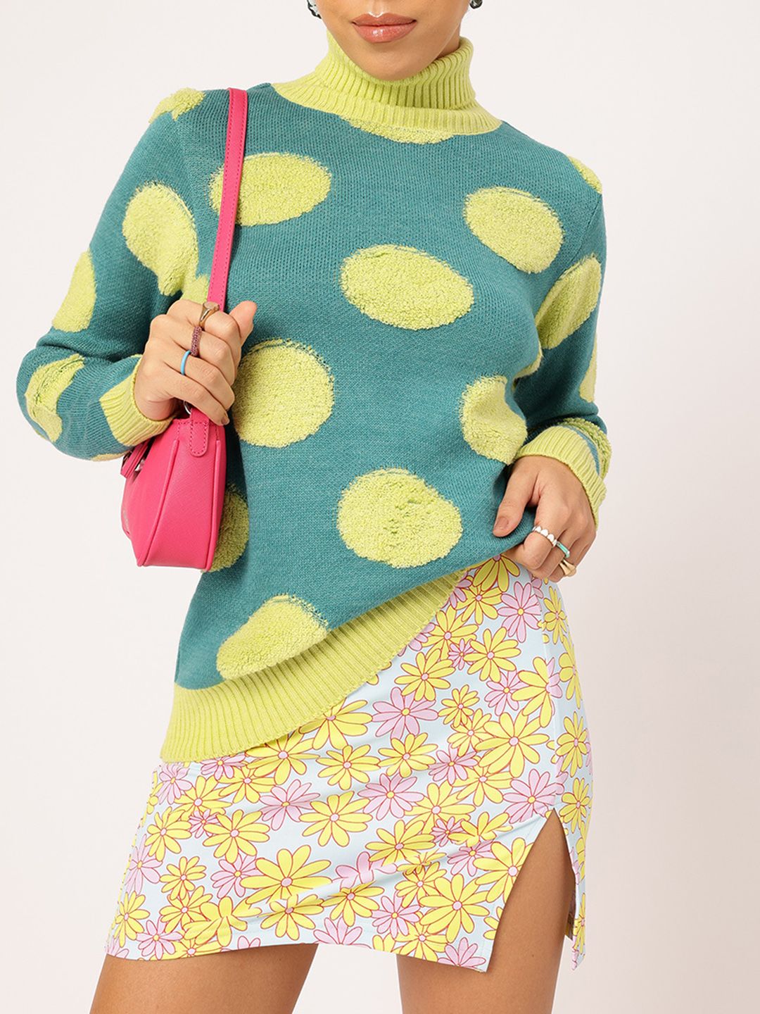 DressBerry Turtle Neck Geometric Pullover-picture-18