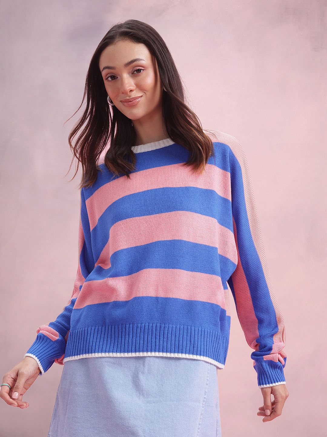 DressBerry Striped Extended Sleeves Pullover-picture-12