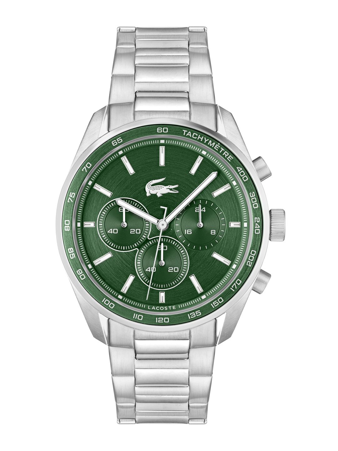 Lacoste Men Boston Bracelet Style Analogue Chronograph Watch 2011346-Green deal from myntra Lacoste Men Boston Bracelet Style Analogue Chronograph Watch 2011346-Green deal from myntra