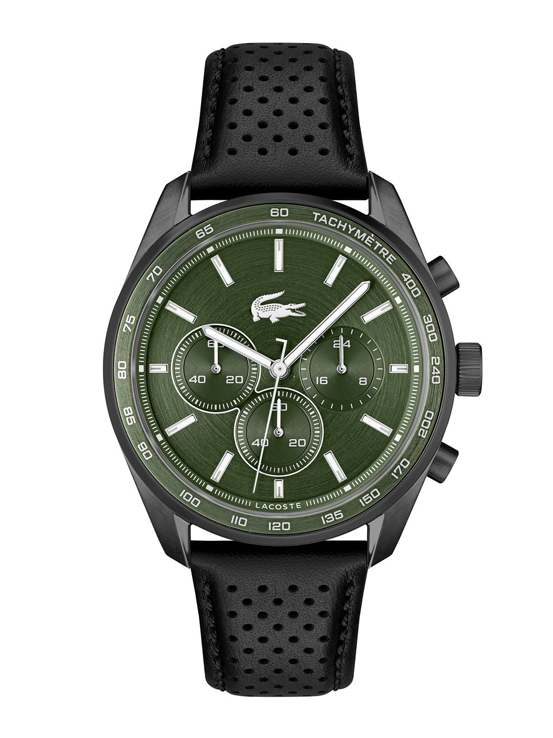 Lacoste Men Boston Leather Analogue Chronograph Watch 2011345-Green-image-41