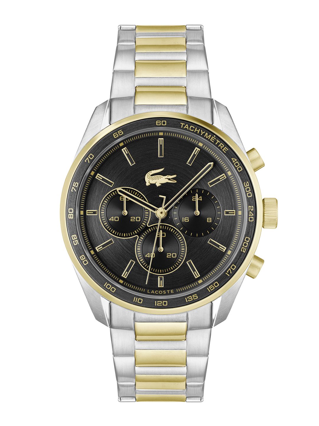 Lacoste Men Boston Bracelet Style Analogue Chronograph Watch 2011348-Black deal from myntra Lacoste Men Boston Bracelet Style Analogue Chronograph Watch 2011348-Black deal from myntra