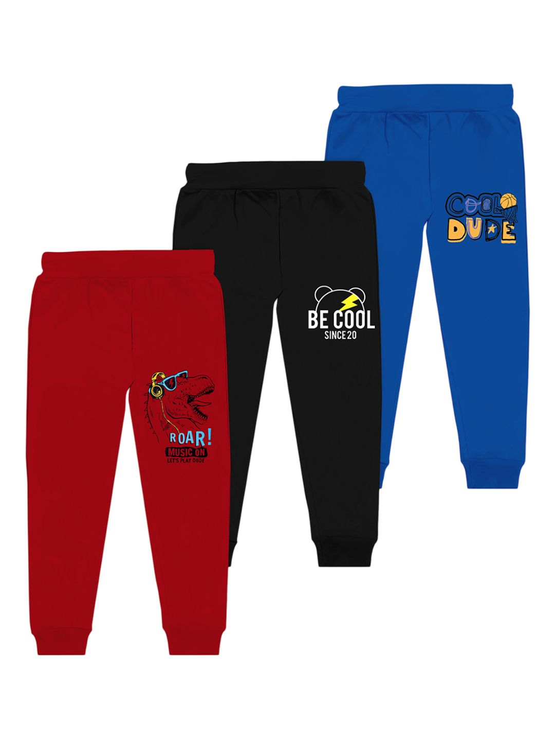 BAESD Boys Pack Of 3 Printed Joggers-image-44