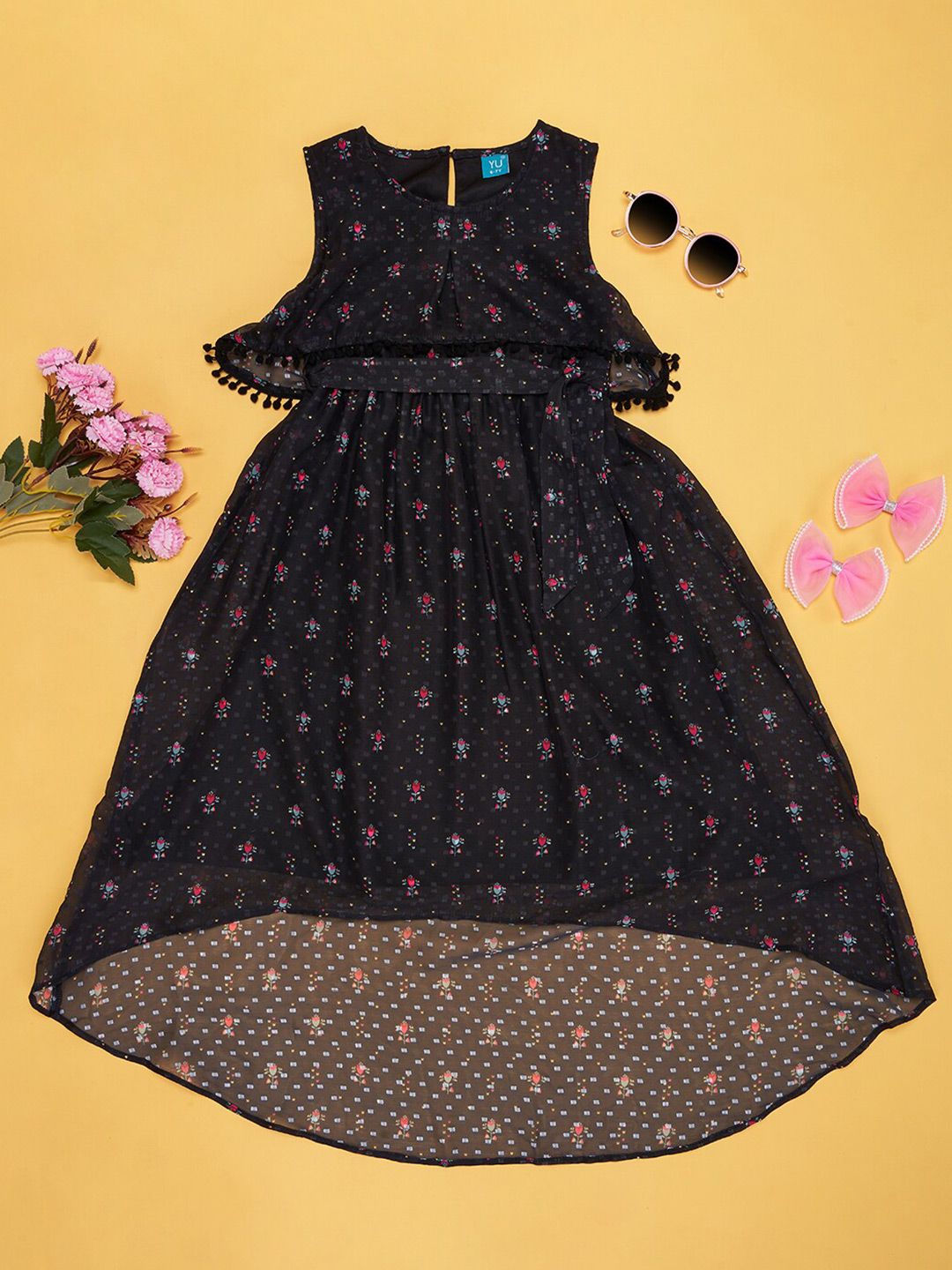 YU by Pantaloons Girls Floral Printed Fit & Flare Dress-picture-26