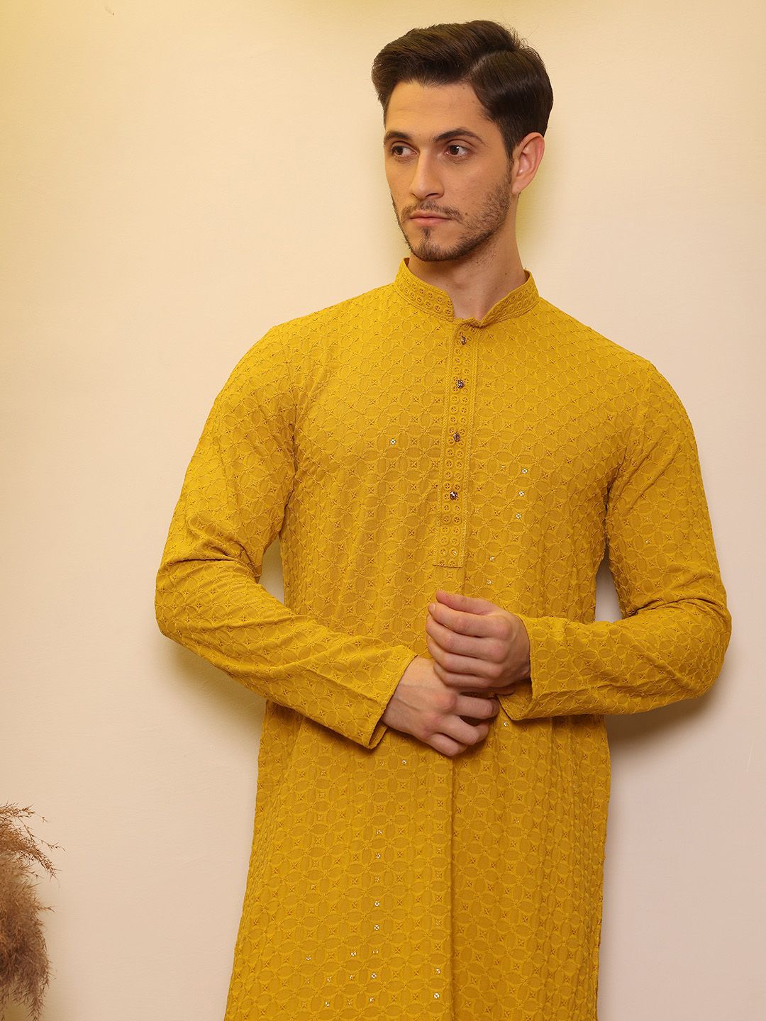 House of Pataudi Ethnic Motifs Embroidered Straight Kurta-picture-34