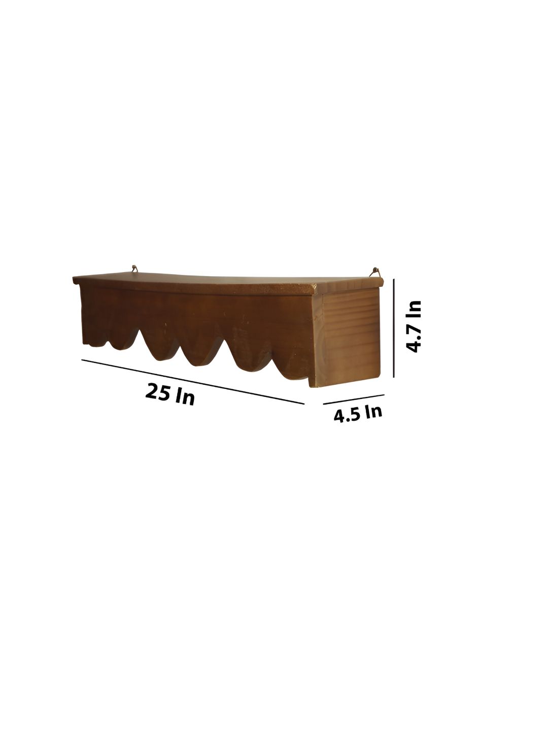GLOBALLY INDIAN Brown Wooden Wall Shelf-picture-1
