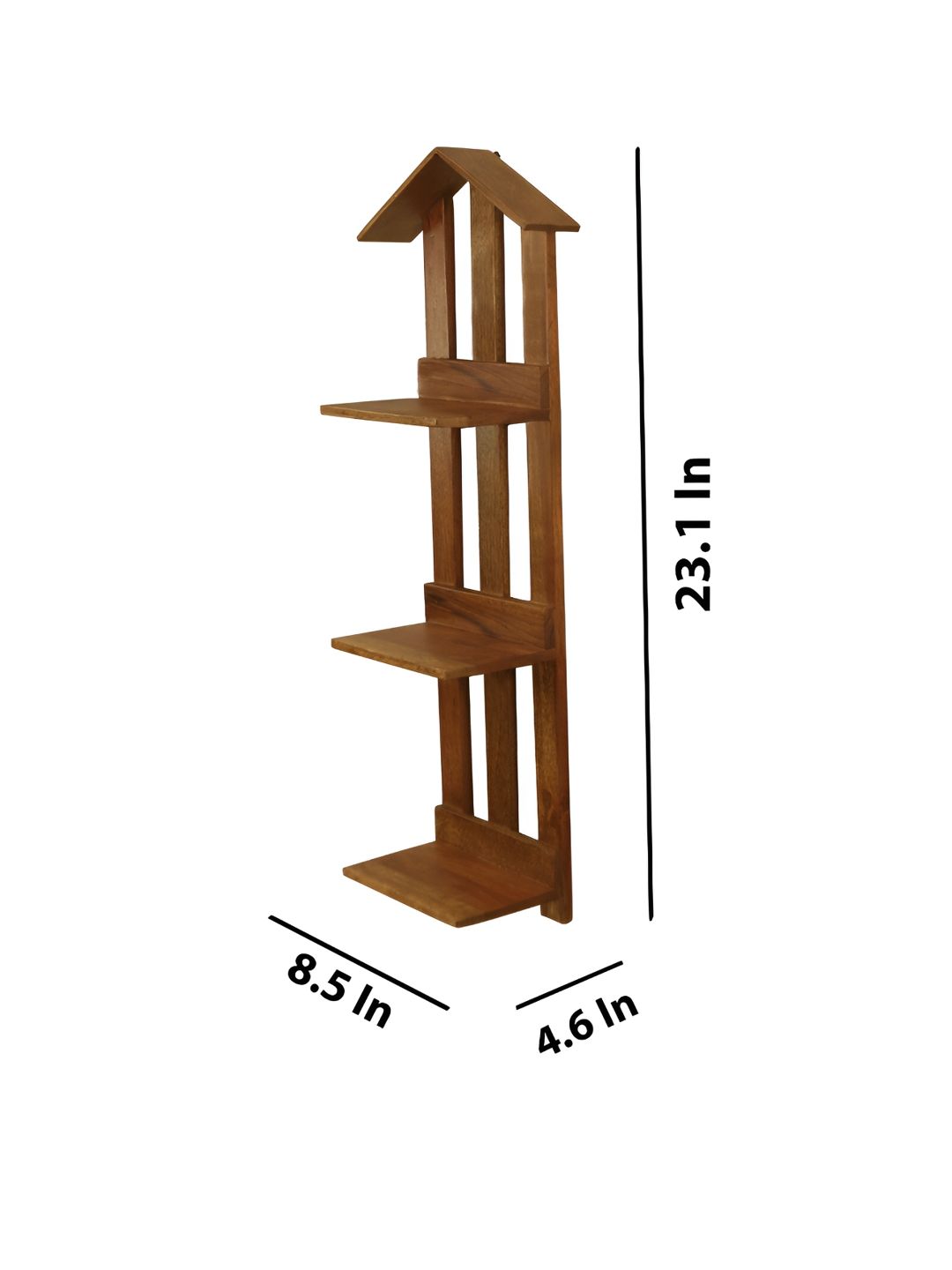 GLOBALLY INDIAN Brown Wooden Wall Shelf-picture-58