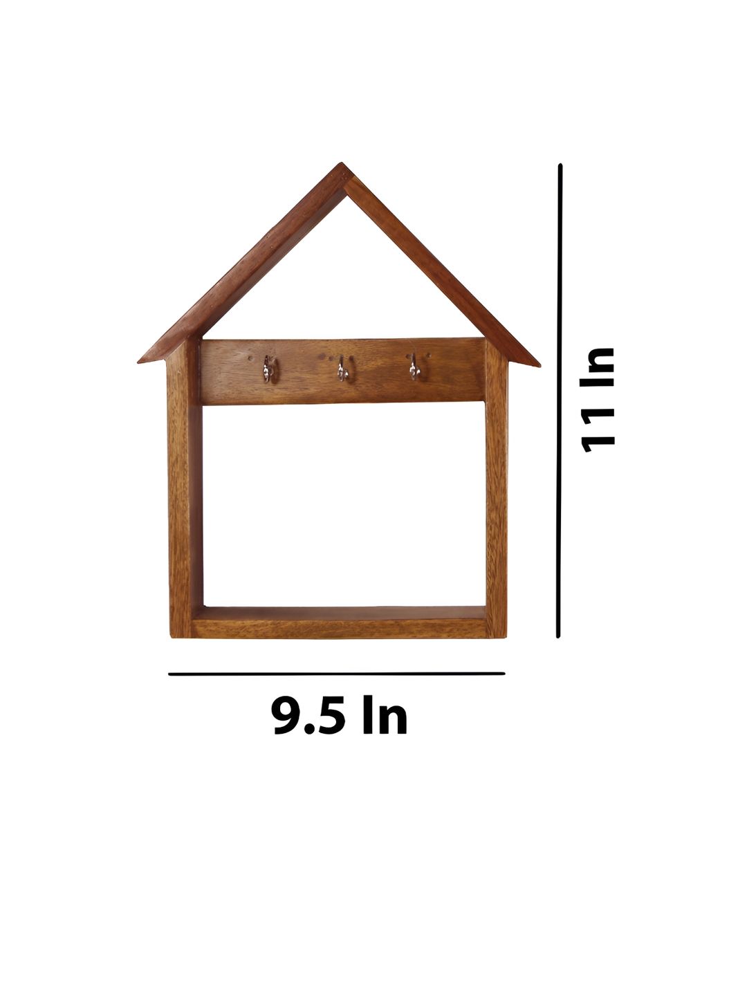 GLOBALLY INDIAN Brown Wooden Wall Shelf with Keyholders-image-18