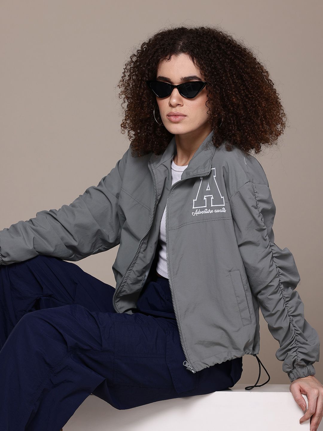 The Roadster Lifestyle Co. Mock Neck Tailored  Jacket