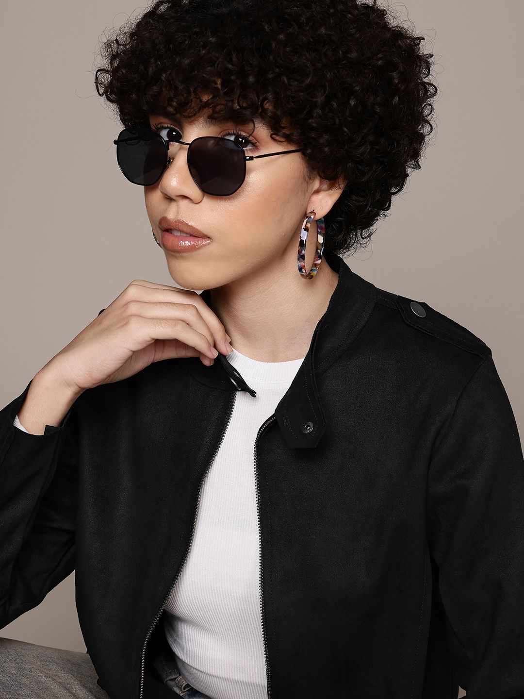 The Roadster Lifestyle Co. Mock Collar Tailored Jacket-image-35