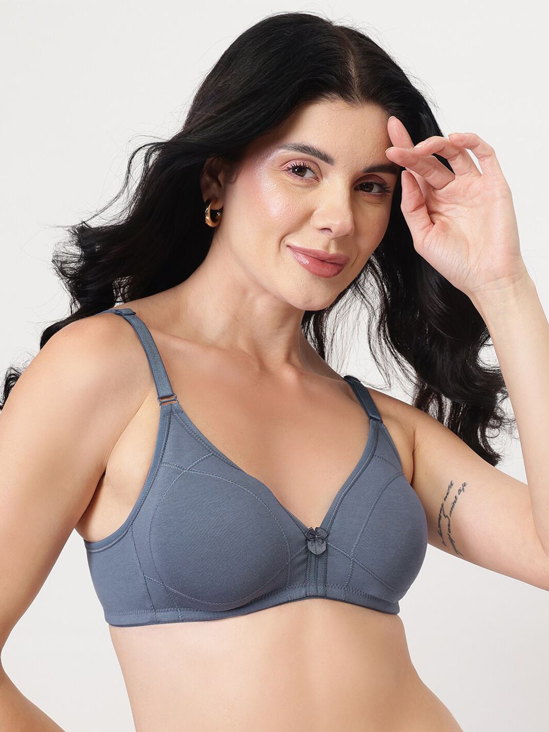 DressBerry Grey Everyday Bra Full Coverage All Day Comfort Non Padded