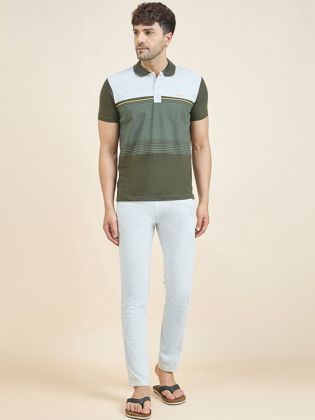 Sweet Dreams Striped Shirt Collar Night suit-picture-19