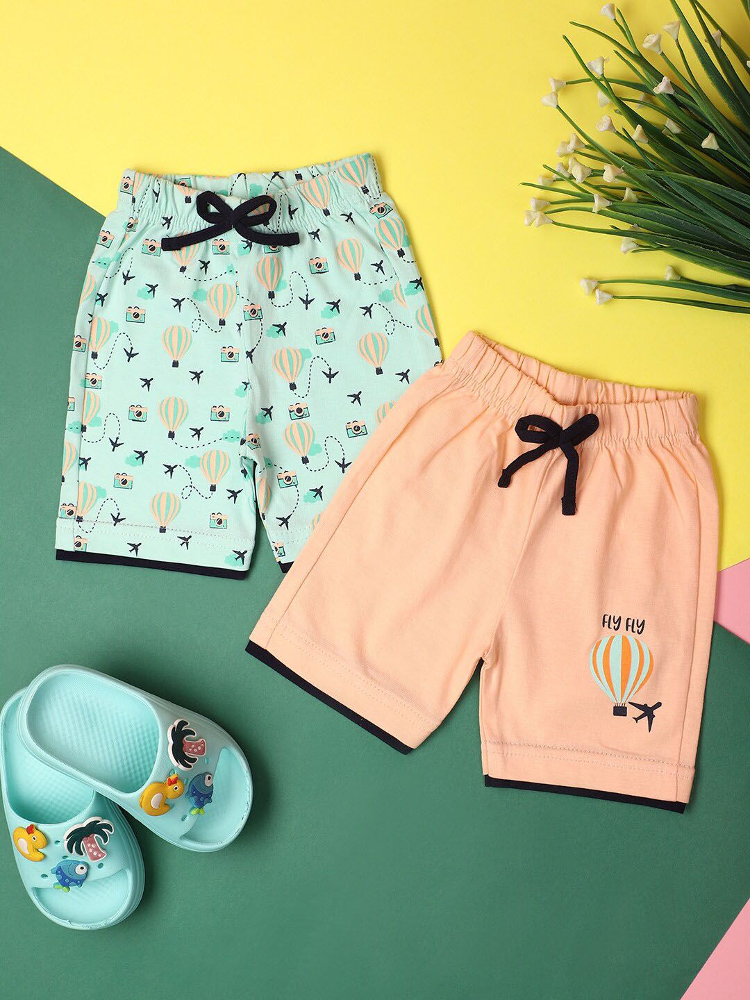 V-Mart Kids Pack Of 2 Printed Cotton Shorts-picture-38