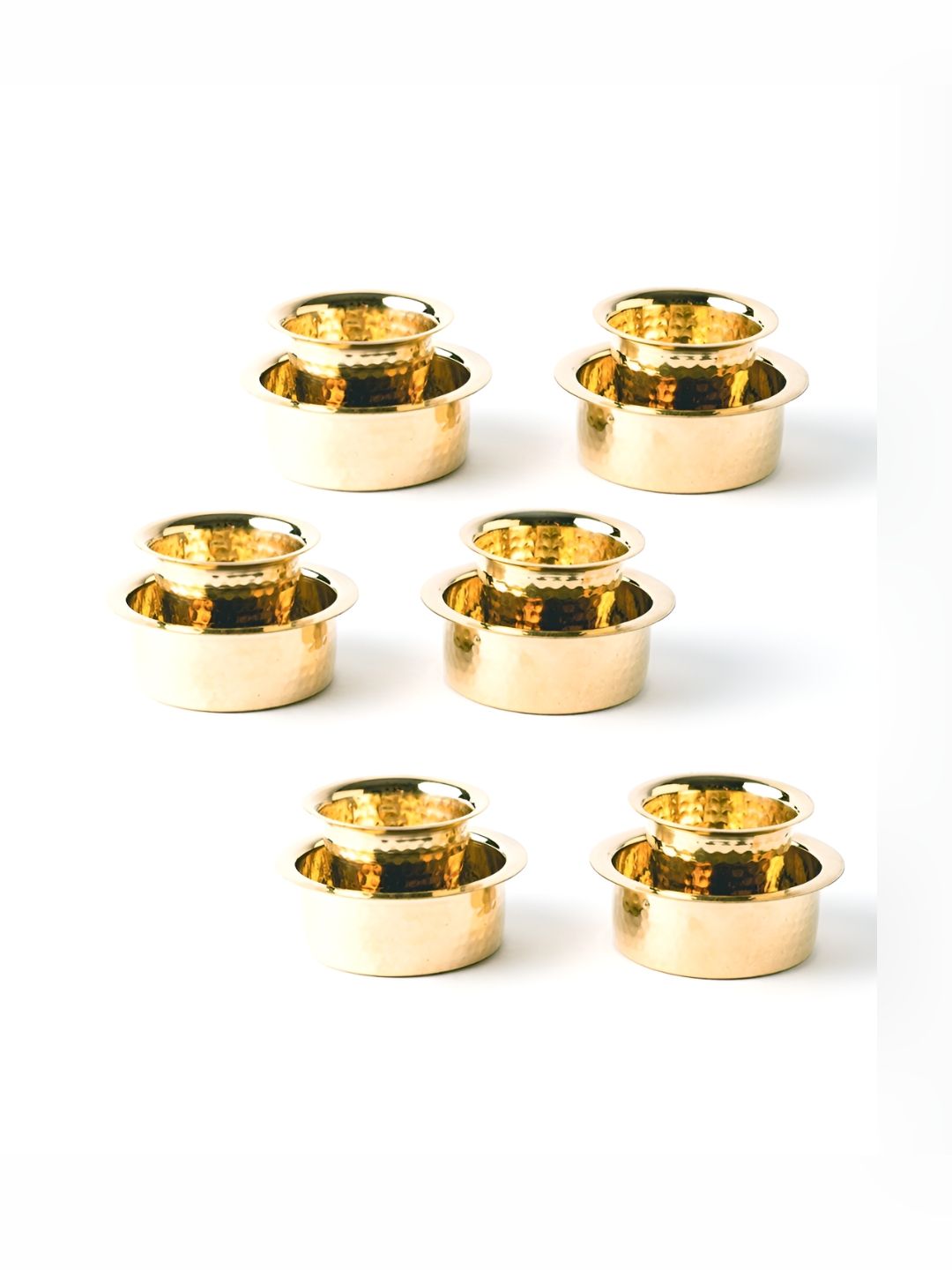 Ekhasa Gold-Toned 12 Pieces Brass Glossy Cups & Saucer 130 ml-image-28