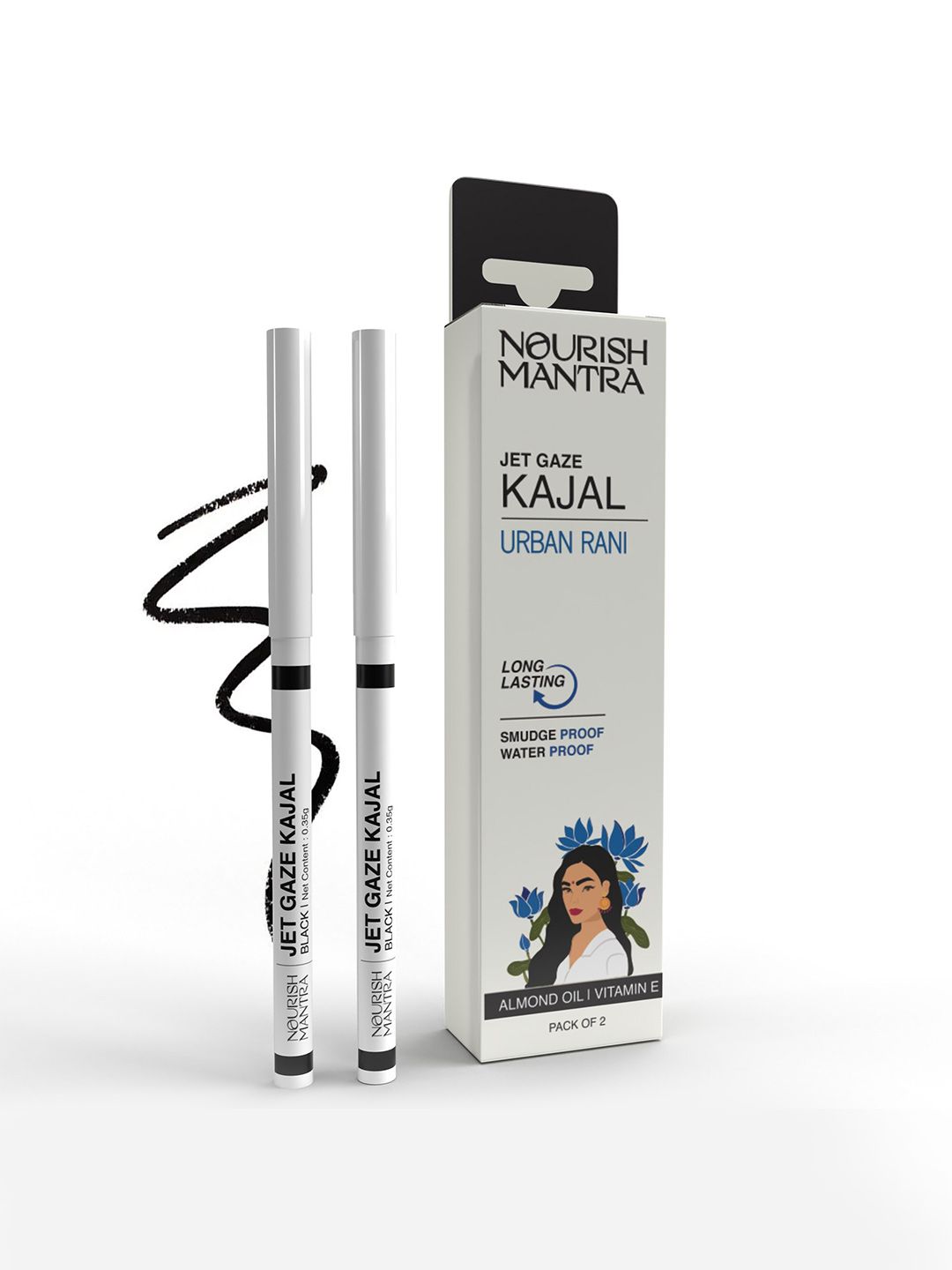 Nourish Mantra Set Of 2 Jet Gaze Urban Rani Kajal 0.35g Each - Black-picture-36