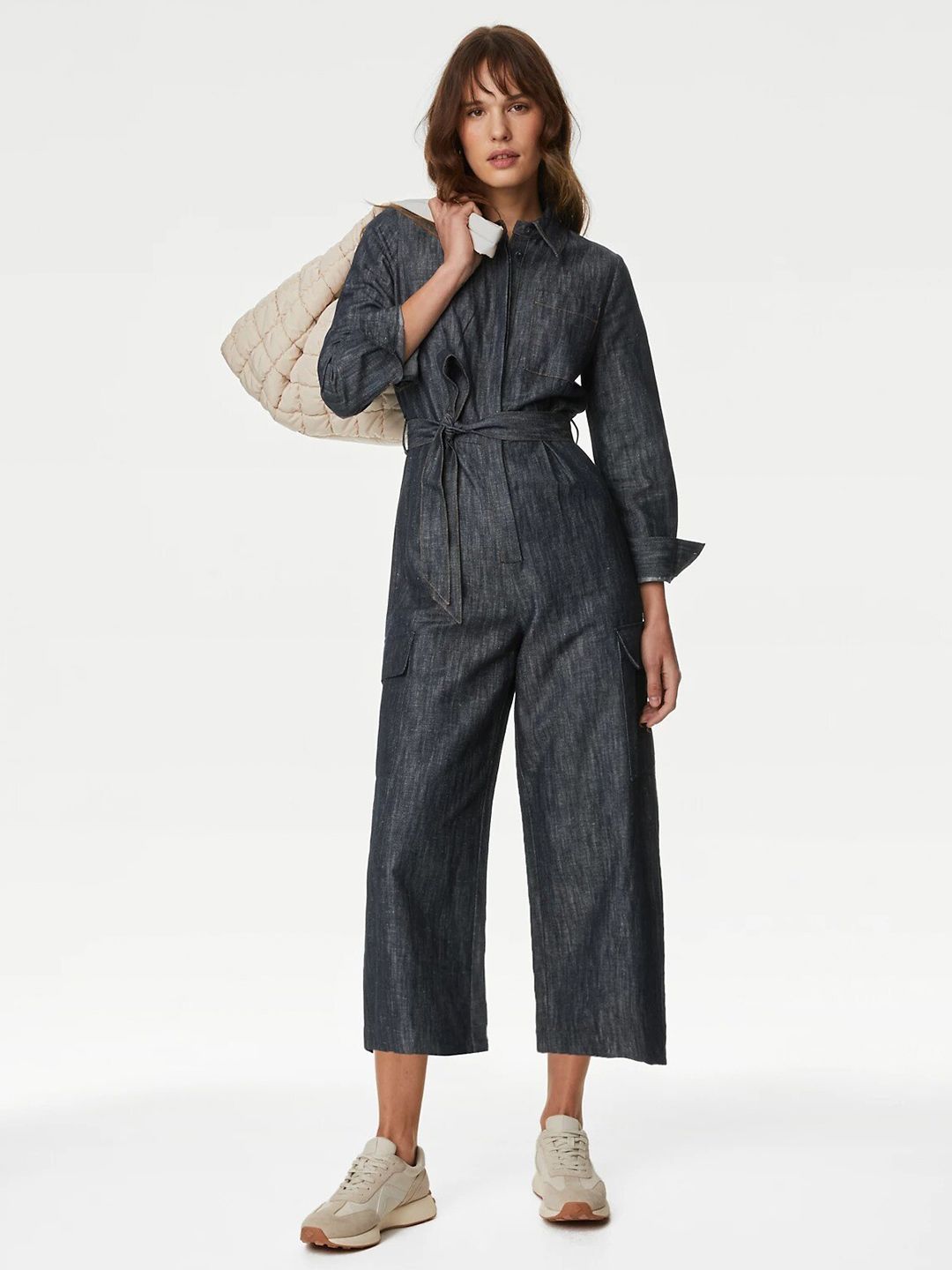 Marks & Spencer Shirt Collar Basic Jumpsuit