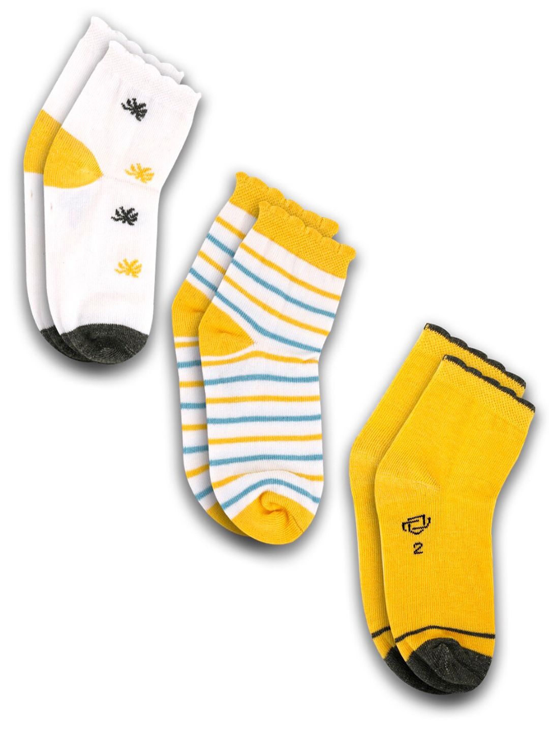 Dollar Socks Kids Pack Of 3 Assorted Patterned Cotton Ankle-Length Socks-picture-46