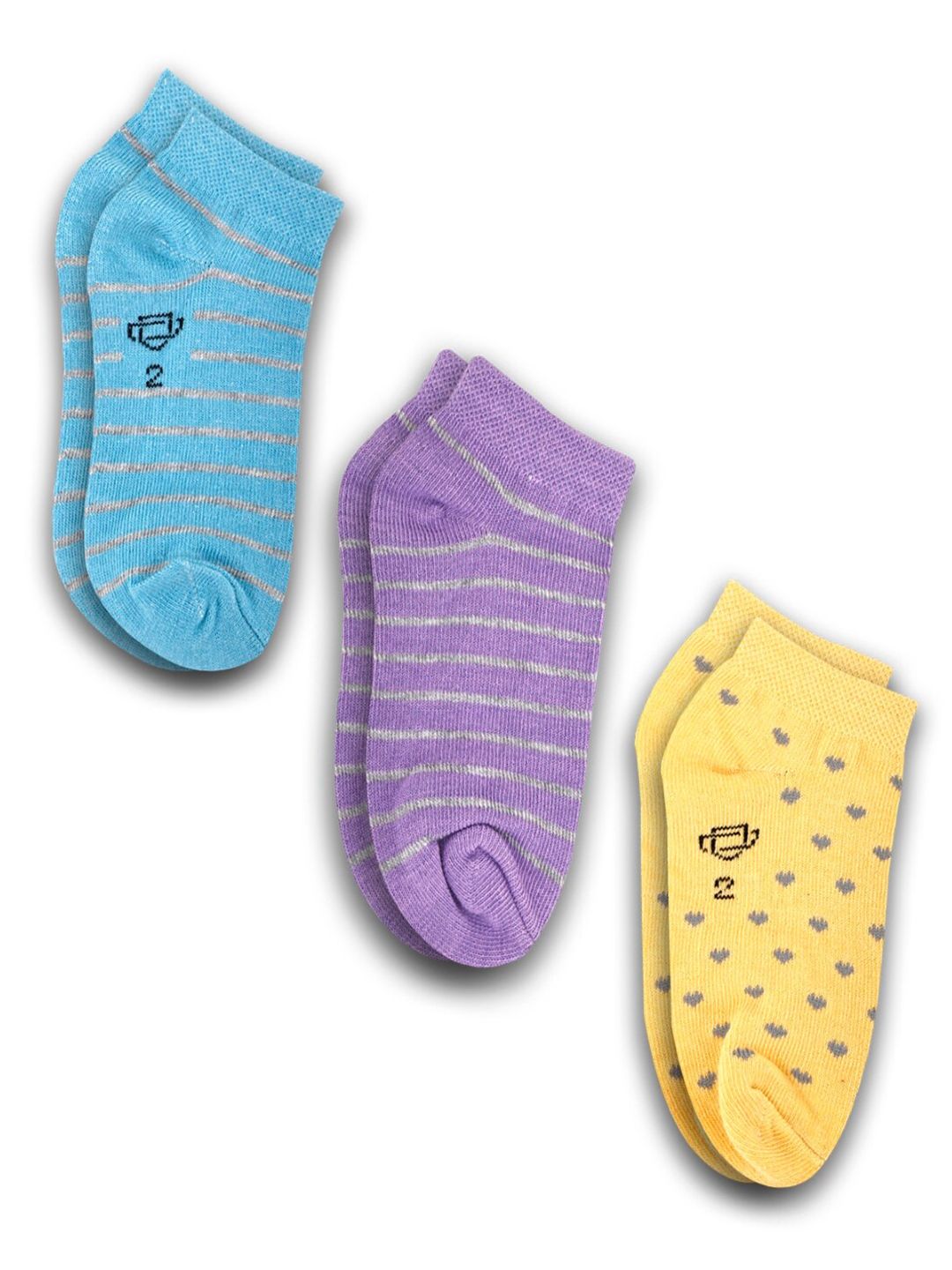 Dollar Socks Kids Pack Of 3 Assorted Ankle-Length Socks-picture-28
