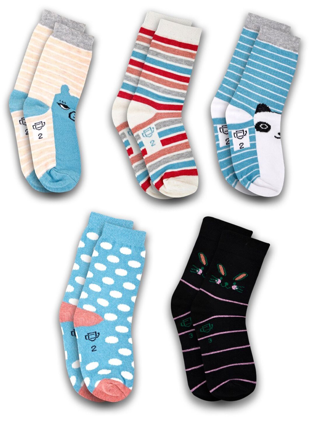 Dollar Socks Kids Pack Of 5 Assorted Ankle-Length Socks-picture-17