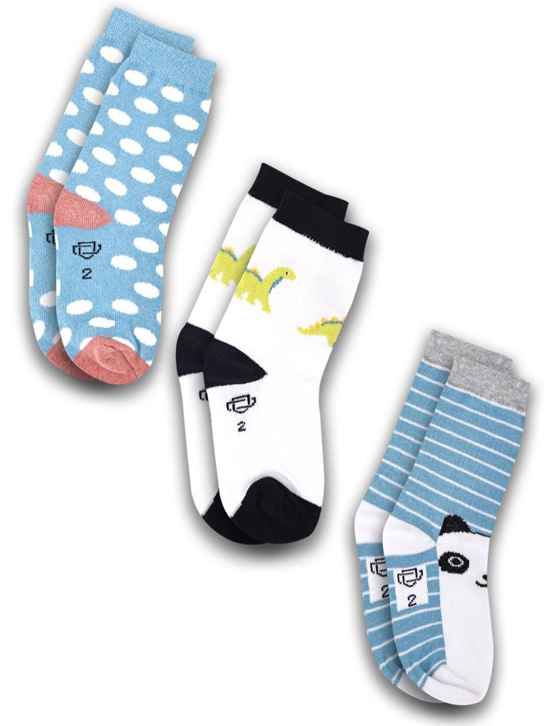Dollar Socks Kids Pack Of 3 Assorted Cotton Calf-Length Socks-picture-48
