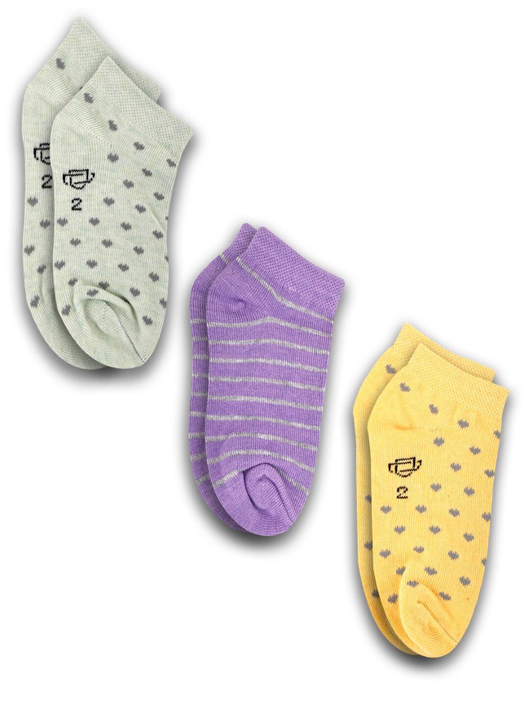 Dollar Socks Kids Pack Of 3 Assorted Ankle-Length Socks-picture-56