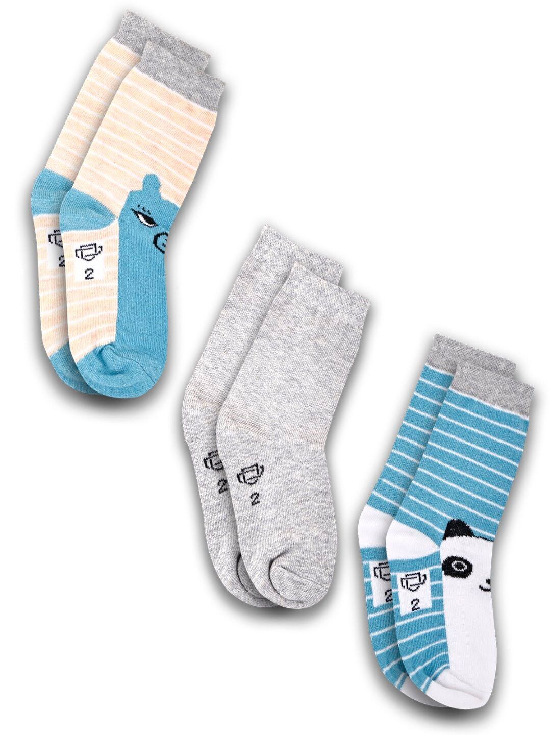 Dollar Socks Kids Pack Of 3 Assorted Patterned Cotton Calf-Length Socks-picture-10