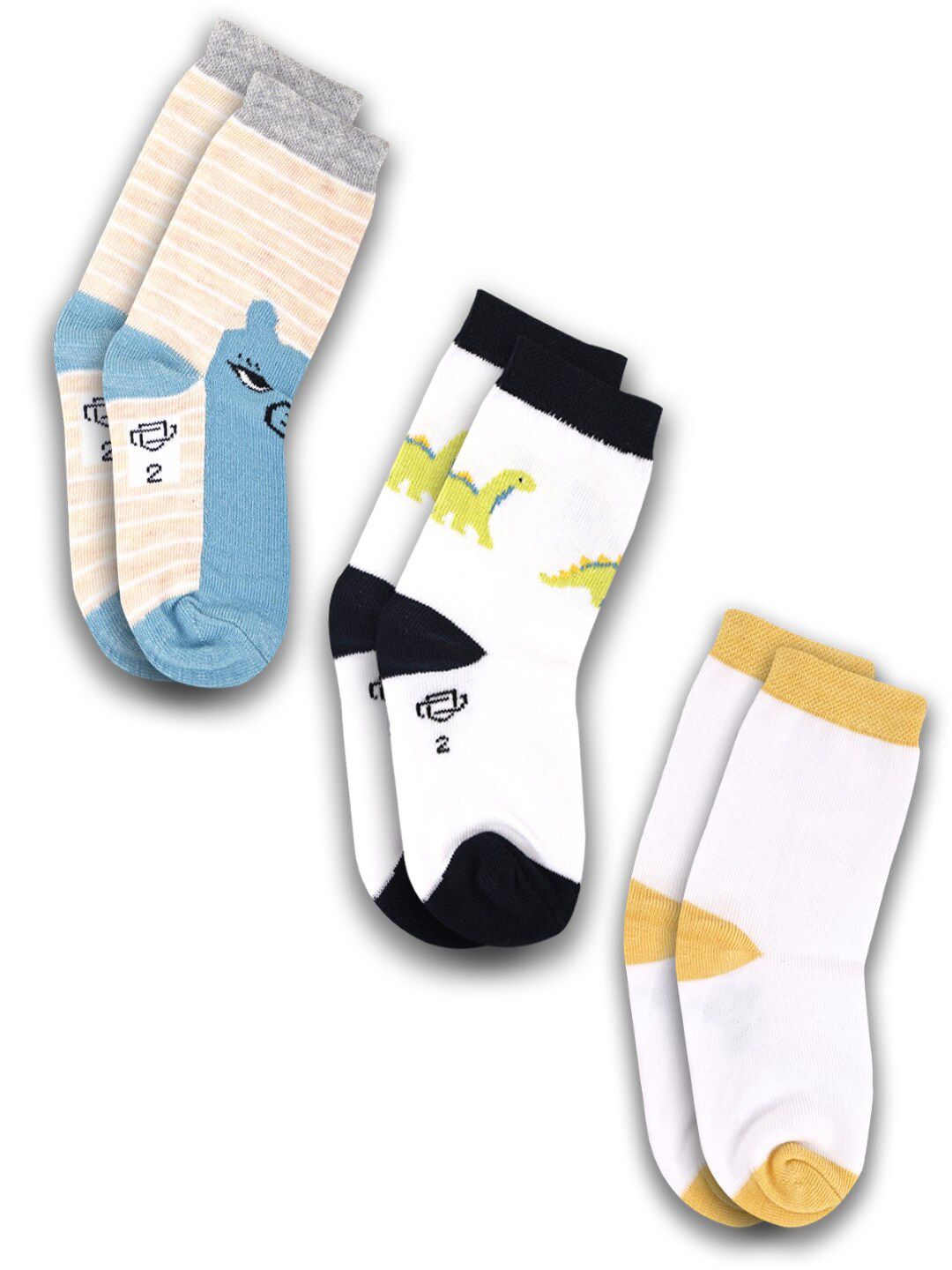 Dollar Socks Kids Pack Of 3 Assorted Ankle-Length Socks-picture-54