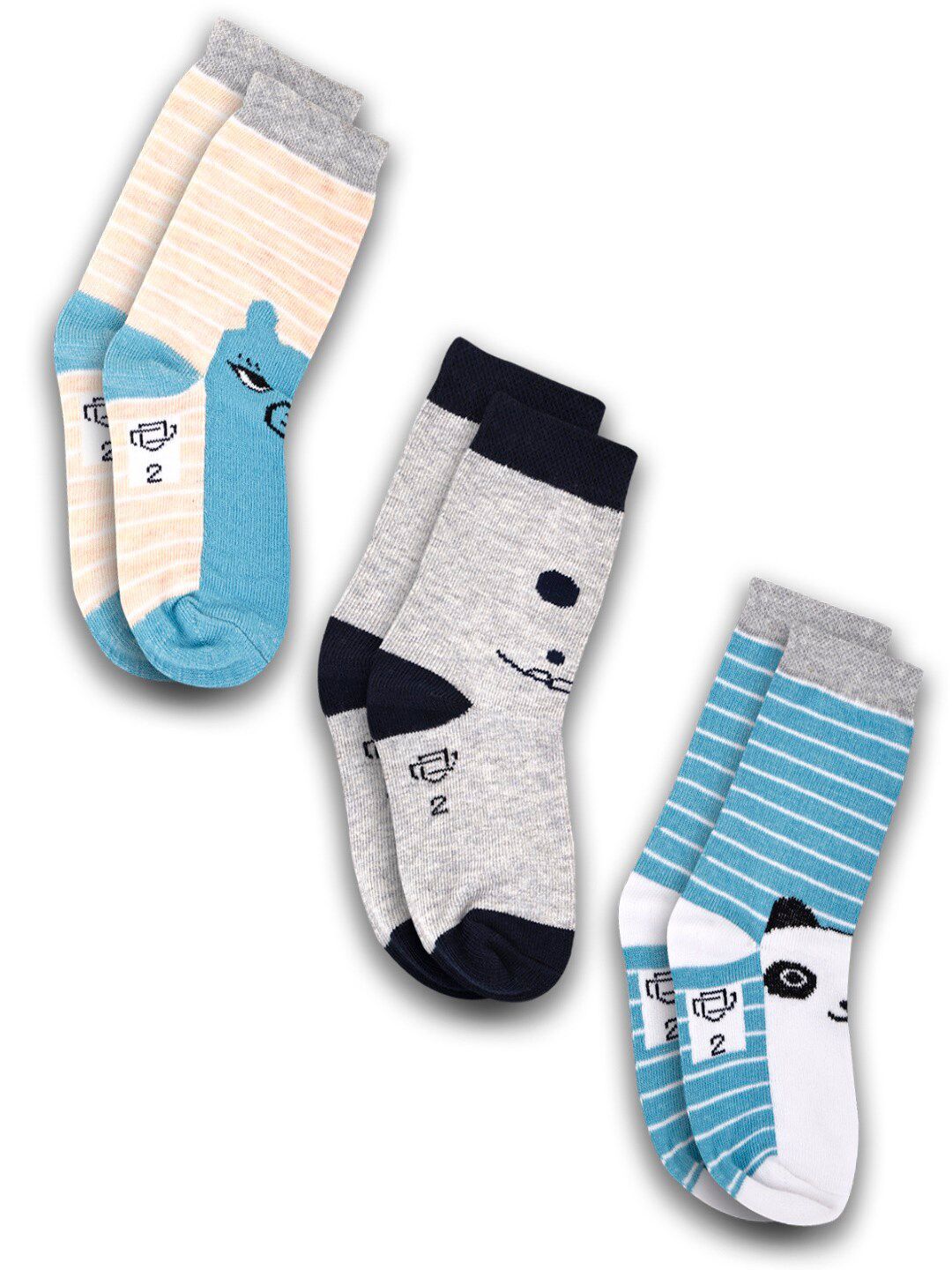 Dollar Socks Kids Pack Of 3 Assorted Calf-Length Socks-picture-28