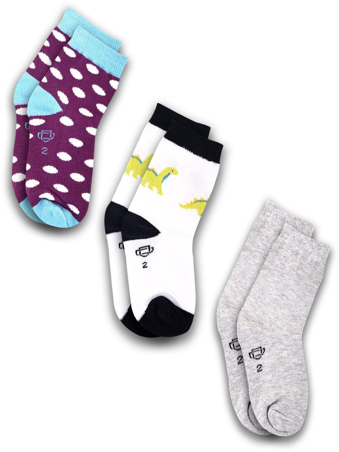 Dollar Socks Kids Pack Of 3 Cotton Ankle-Length Socks-picture-48