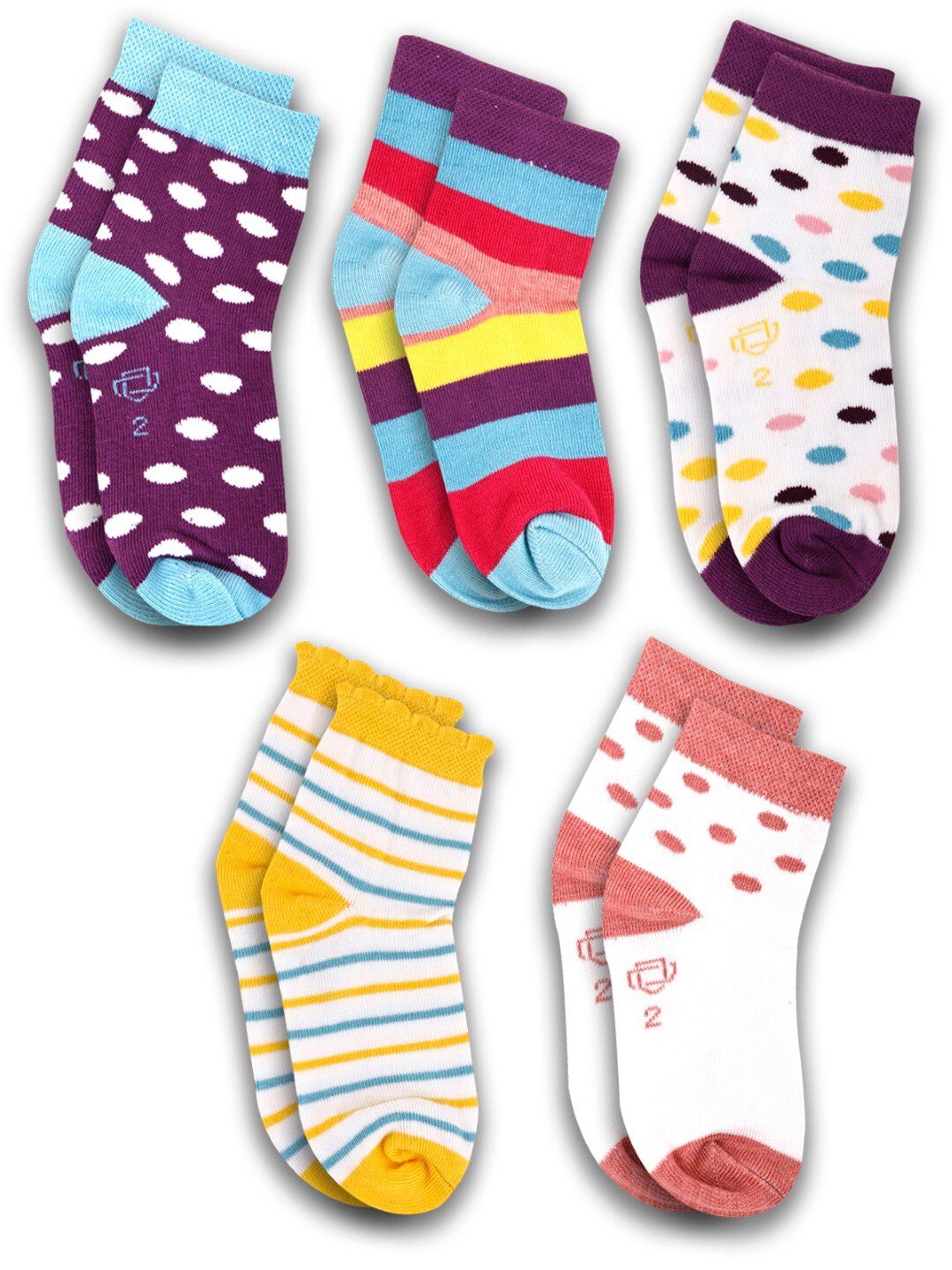 Dollar Socks Kids Pack Of 5 Assorted Ankle-Length Socks-picture-18